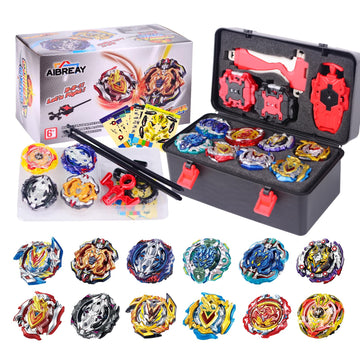 AIBREAY Bey Battling Top Burst Gyro Toy Set 12 Spinning Tops 3 Launchers 1 Grip Toy cutting edge Combat Battling Game with Portable Storage Box Gift for Kids Children Boy and Girl Ages 6+