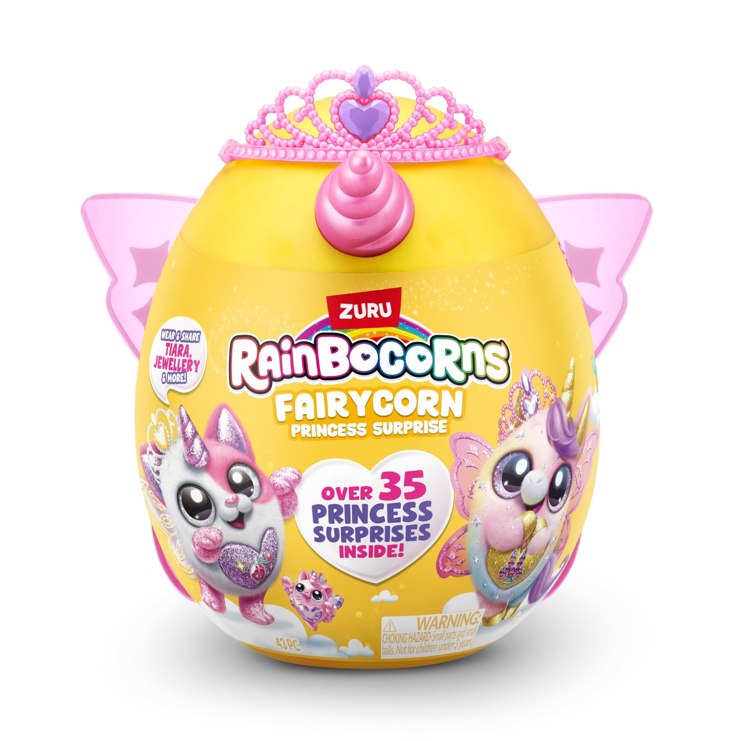Rainbocorns Fairycorn Princess Surprise 11" Plush Toy, Unicorn, Wearable Wings, Model 9281A, Ages 3+