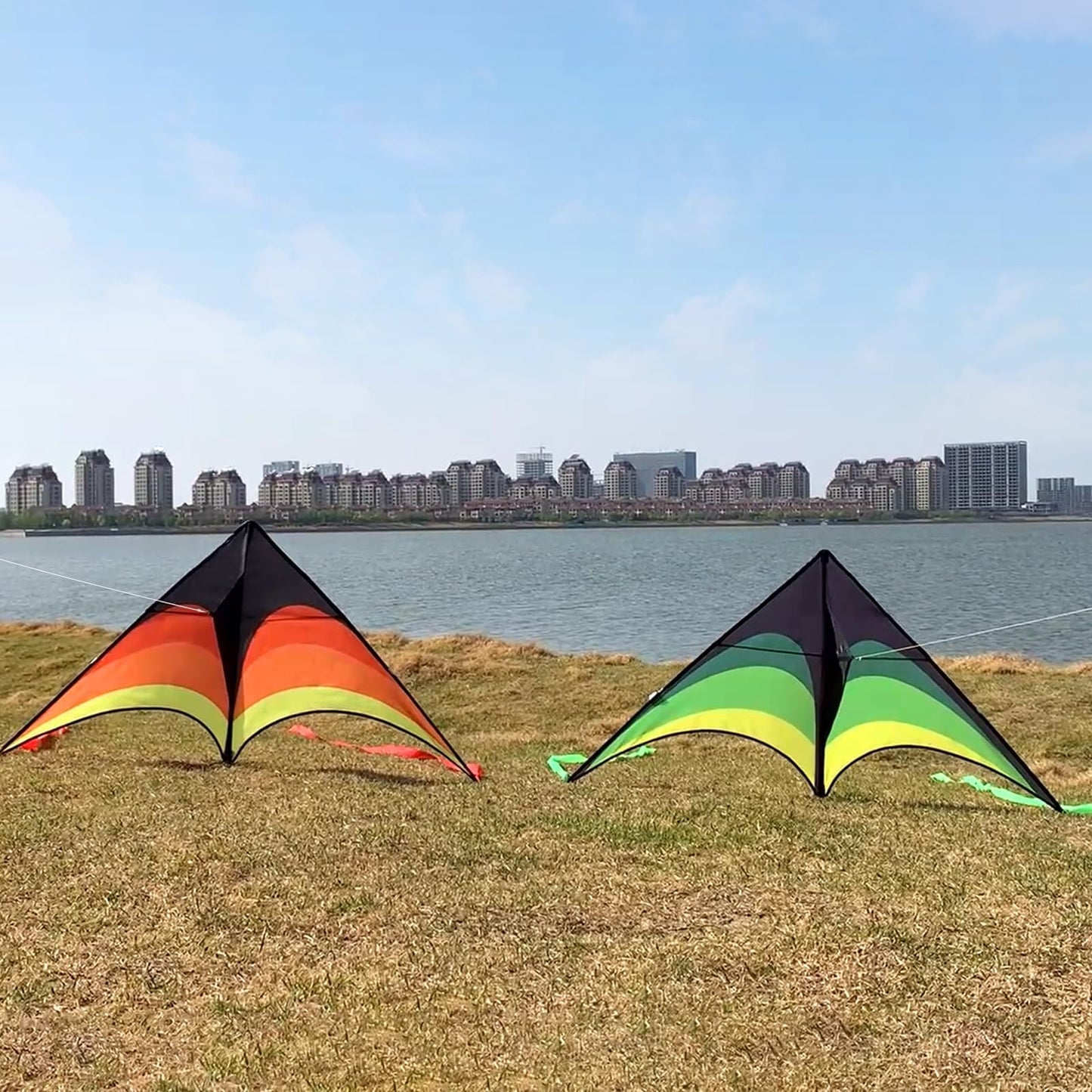 Mint'S Colorful Life 2 Pack Delta Kites For Kids & Adults, Extremely Easy To Fly Kite, Best Kite For Beginner(Green & Yellow)