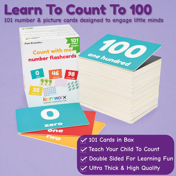 Number Flash Cards For Toddlers 1-3 | Toddler Math Flash Cards | Learn Counting Flashcards Numbers 1–100 | Help Kids Count Number Games | Kids Toys Numbers Match For Preschoolers Kindergarten 2-4