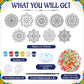 Pasimy 36 Sets Mandala Suncatchers Paint Craft Kits Mandala Flower Window DIY Hanging Ornaments Decorations Paint Your Own Sprin