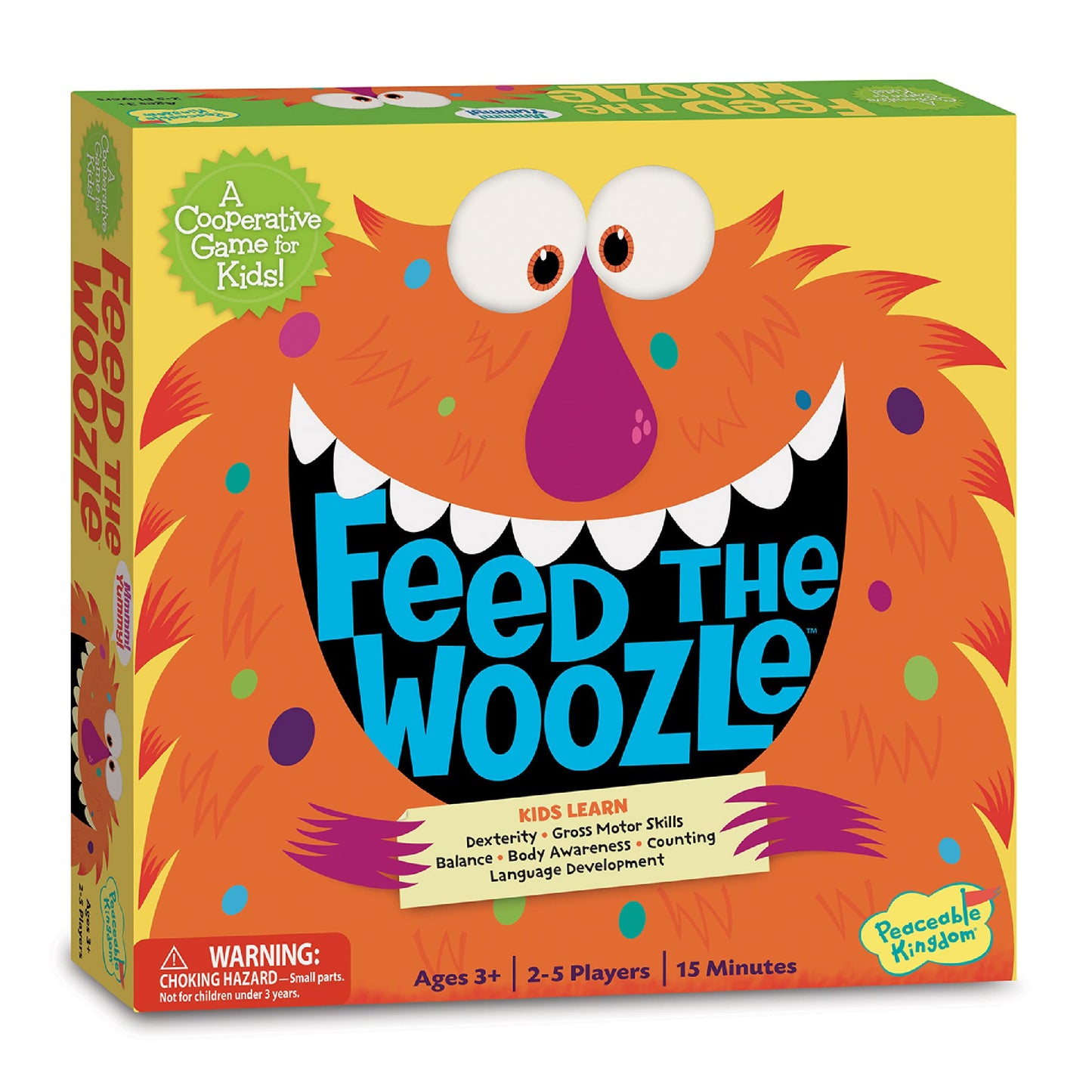 Peaceable Kingdom Feed The Woozle Cooperative Game - 2 to 5 Kids Ages 3+ - Cardboard - Colorful Physical Challenges