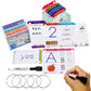 Think2Master Premium 186 Laminated Alphabet, Sight Words & Phonics Flash Cards For Pre K & Kindergarten. (Bonus: 2 Dry Erase Markers, 5 Rings). Learn To Read, Write, Count, Add & Subtract Numbers.