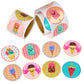 Playbees Ice Cream Parlor Stickers For Kids - 200 Pack Of Sweet-Themed Designs - Ideal For Diy Arts And Crafts, Scrapbooking, Te