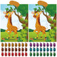 Astaron 2 Sets Pin The Tail On The Giraffe For Safari Jungle Animal Party Game Zoo-Themed Birthday Party Supplies 2 Posters 21'X 28' With 48Pcs Tail Stickers Kids Wall Home Decor