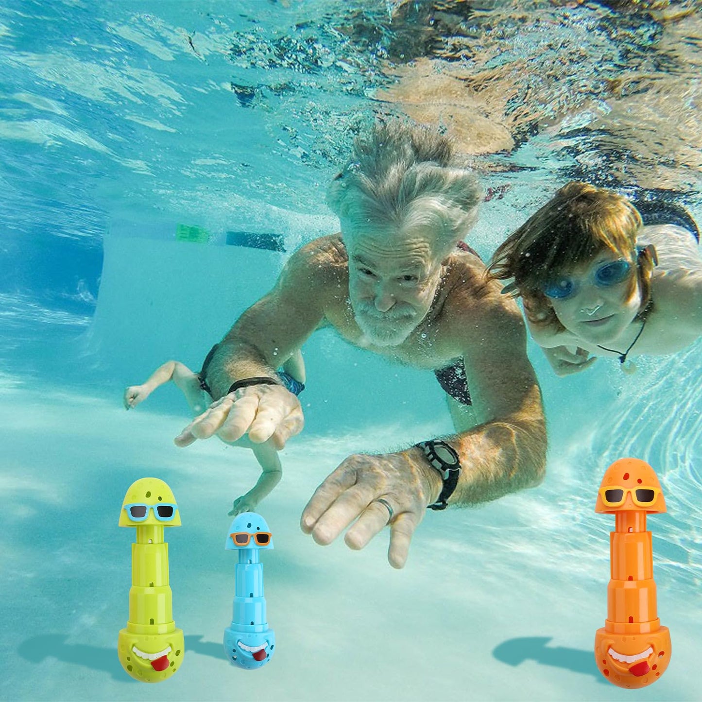 Doadw Diving Pool Toys For Kids, Fun Swimming Pool Games, Water Toys For Boys/Girls Dive Eggs Sticks 3Pcs