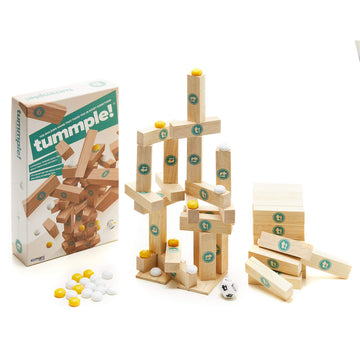 Tummple - Wooden Block Stacking Tower Game - Fun Party & Family Board Game for Kids, Teens, & Adults - STEM Educational Toy