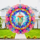 Dinoneyi Wind Spinner Outdoor Metal Jellyfish 12Inch 3D Stainless Steel Garden Sculpture 3D Wind Spinner Hanging Yard Garden Dec