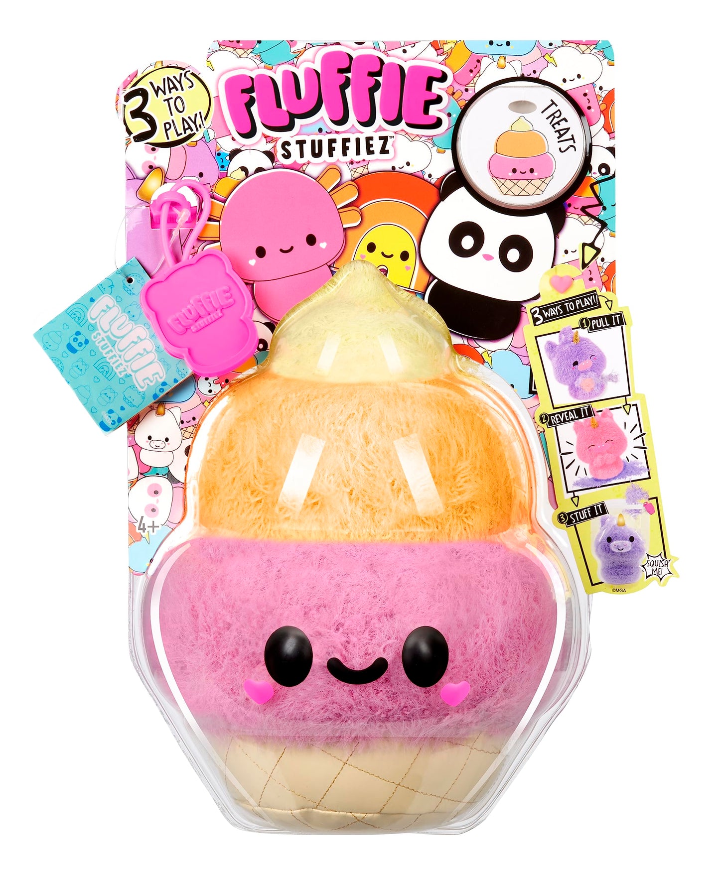Fluffie Stuffiez Ice Cream Plush - Small Multicolor Collectible, Ultra Soft Polyester, Surprise Reveal Unboxing, Model 594192EUC