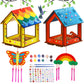 Kids Arts And Crafts For Outdoor,2 Pack Bird Feeder Wind Chime Kits For Children To Build And Paint, Diy Unfinished Wood Stem Pa
