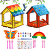 Kids Arts And Crafts For Outdoor,2 Pack Bird Feeder Wind Chime Kits For Children To Build And Paint, Diy Unfinished Wood Stem Pa