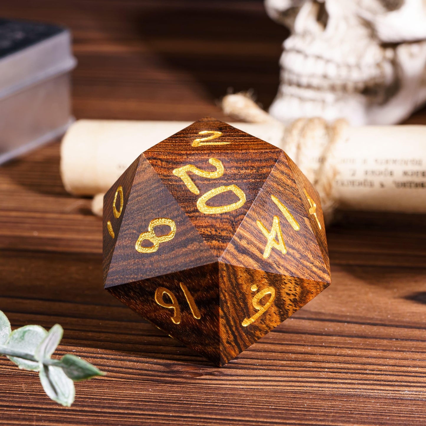 HDdais 50mm Wood D20 Dice D&D Polyhedral Handmade Wood DND Dice for Dungeons and Dragons Role Playing Games