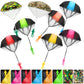 NANASO Parachute Toy  No Tangle Throw tossing Parachute Men  Outdoor Children's Paratrooper Toy  Hand Throw Parachute Army Man (Red Yellow Blue Rose Red Orange Green Army Green Camouflage)