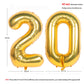 40 Inch Gold Number Balloons Helium Foil Mylar Balloon Birthday Party Banquet Decoration 20