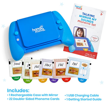 hand2mind Talking Mirror Phoneme Set - Speech Therapy Flash Cards for Toddler Phonics & Phonemic Awareness - Multicolor, Medium Size