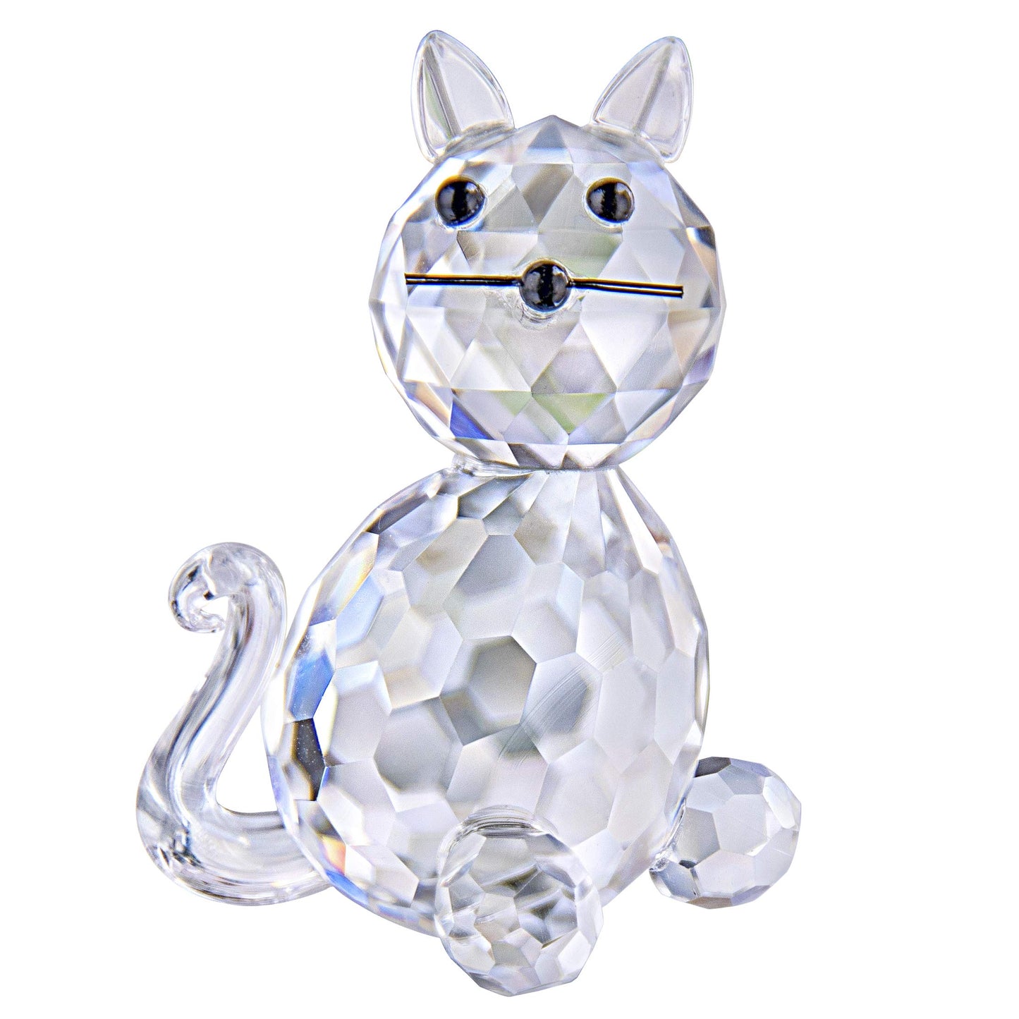 H&D Hyaline & Dora Crystal Collectible Standing Cat Figurine Miniature Glass Christmas Collectible