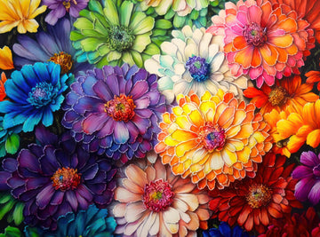 Cross & Glory Puzzles: Rainbow of Flowers 1000 Piece mature-themed Jigsaw Puzzle: Stunningly Vibrant Colors  Challenging Brain Exercise  for Puzzle Lovers!