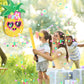 Threan Small Pineapple Piñata Summer Fruit Piñata With Blindfold Bat For Hawaiian Tropical Luau Party Supplies Pineapple Themed Birthday Decorations, 16.5 X 11.2 X 3.1 Inch