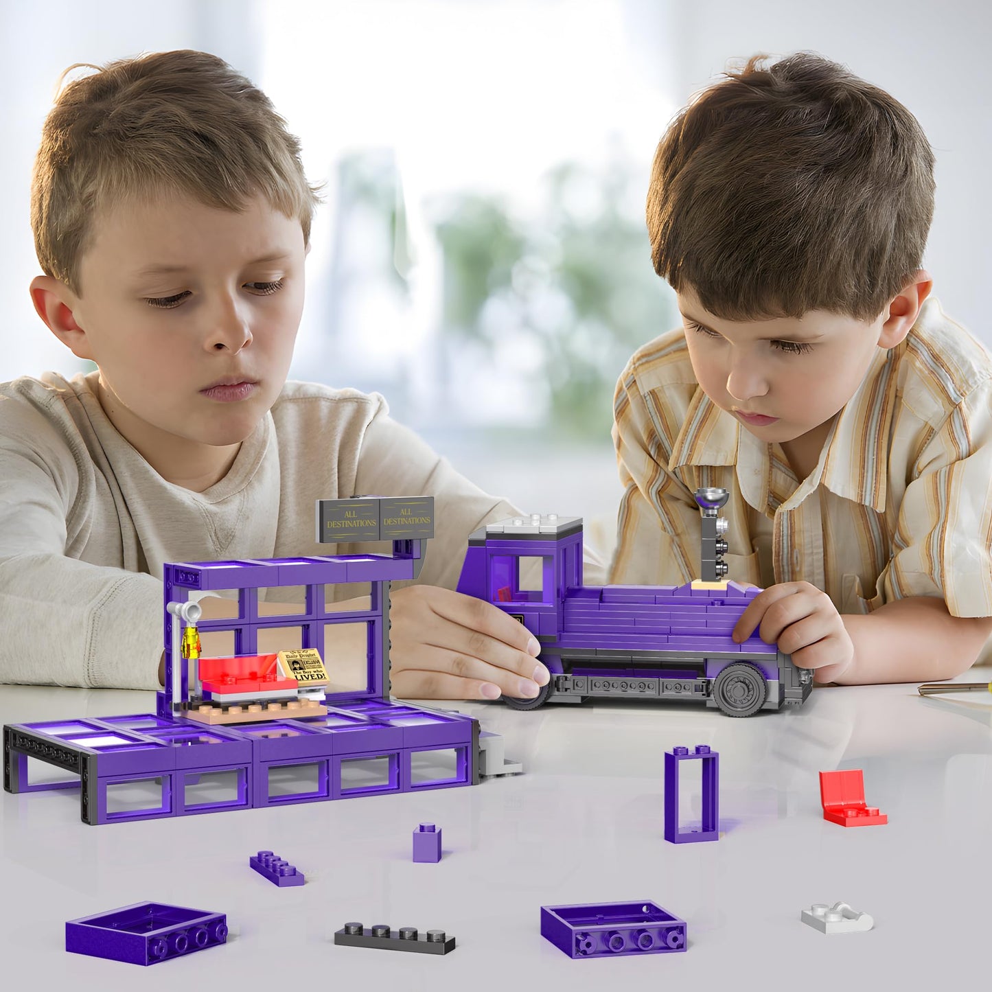 Educiro Harry World 6 In 1 Car Toys Building Set Gifts For Kids, Girls, And Boys Ages 6-12 (423Pcs),Sports Car,Van Truck,Harry'S Truck,Knight Lxury Car,Wagon,Magic Express,Not For Lego Sets