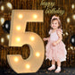 Mixifox 3FT Marquee Numbers - Light Up Number 5 for Birthday Decor, Foam Board, Perfect for 5th, 15th, 50th Celebrations