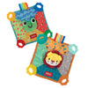 Nuby Teething Blankie, Multi-Color 9.5x9.5 Inch, Model 6606, Soft and Fun Characters, Ideal for Infants