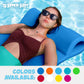 TRC Recreation Splash 1.25 Inch Thick Foam Swimming Pool Float Mat Large mature-themed Lounger with Built-In Roll Pillow  Bahama Blue