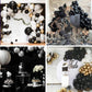 Partywoo Black Balloons, 50 Pcs 5 Inch Matte Balloons With Balloon Glue, Party Balloons, Latex Balloons, Birthday Balloons For Black Birthday Decorations, Retirement Decorations