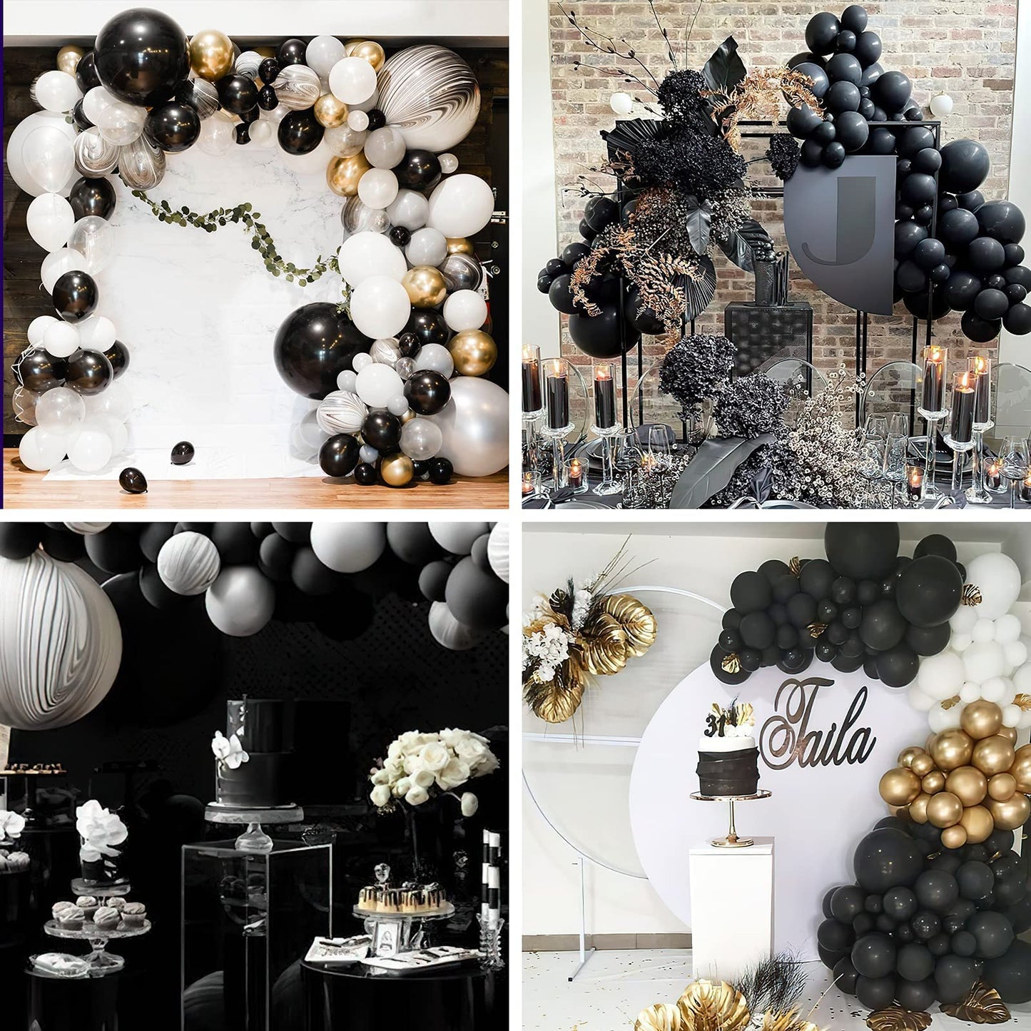 Partywoo Black Balloons, 50 Pcs 5 Inch Matte Balloons With Balloon Glue, Party Balloons, Latex Balloons, Birthday Balloons For Black Birthday Decorations, Retirement Decorations