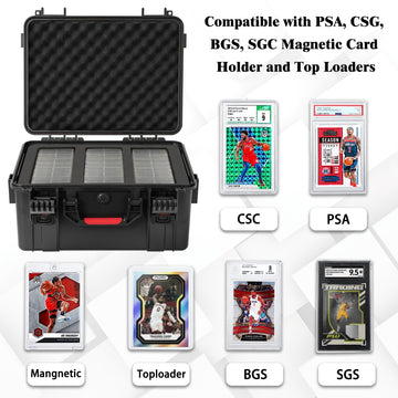 Ouutmee Graded Card Case Storage Box, Trading Card Storage Box, Waterproof Card Slab Carrying Case Compatible With 100+ Psa, Csg