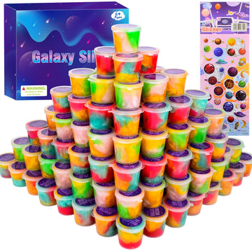 Galaxy Slime Kit 68 Pack, Mini Easter Slime Party Favors For Kids, Slime Bulk Stress Relief Toys For Girls Boys, Soft & Non-Sticky, Goodie Bag Stuffers, Putty Slime Toy For Kids