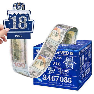 Toyeishi 18 Happy Birthday Money Box For Cash Gift, 18Th Birthday Decorations For Boys And Girls, Gifts For 18 Year Old Boy, Boy