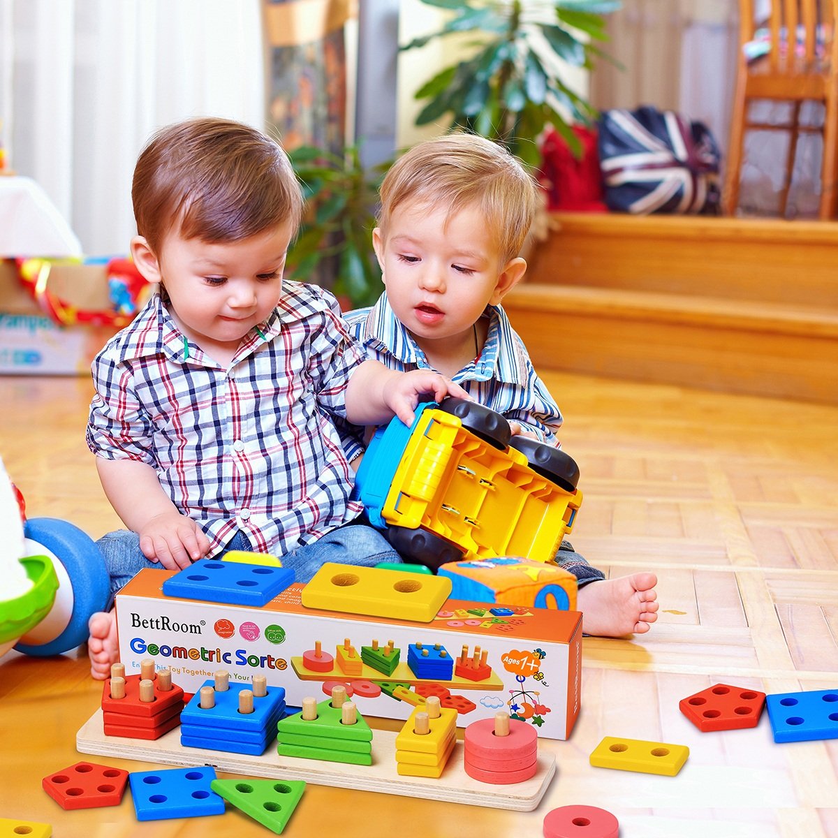 BettRoom Toddler Toys for 1 2 3 4 5 6 Year Old Boys Girls Birthday Gifts Montessori Wooden Educational Toys for Kids Learning Puzzles Shape Sorter Toy