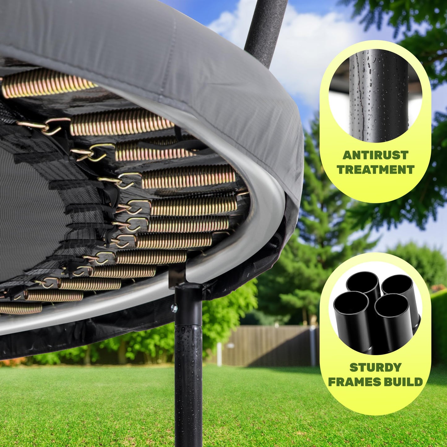 Goimu 12Ft 14Ft Outdoor Recreational Trampoline With Enclosure Net, Wide Ladder And Antirust Coating For Kids Adults(14Ft)