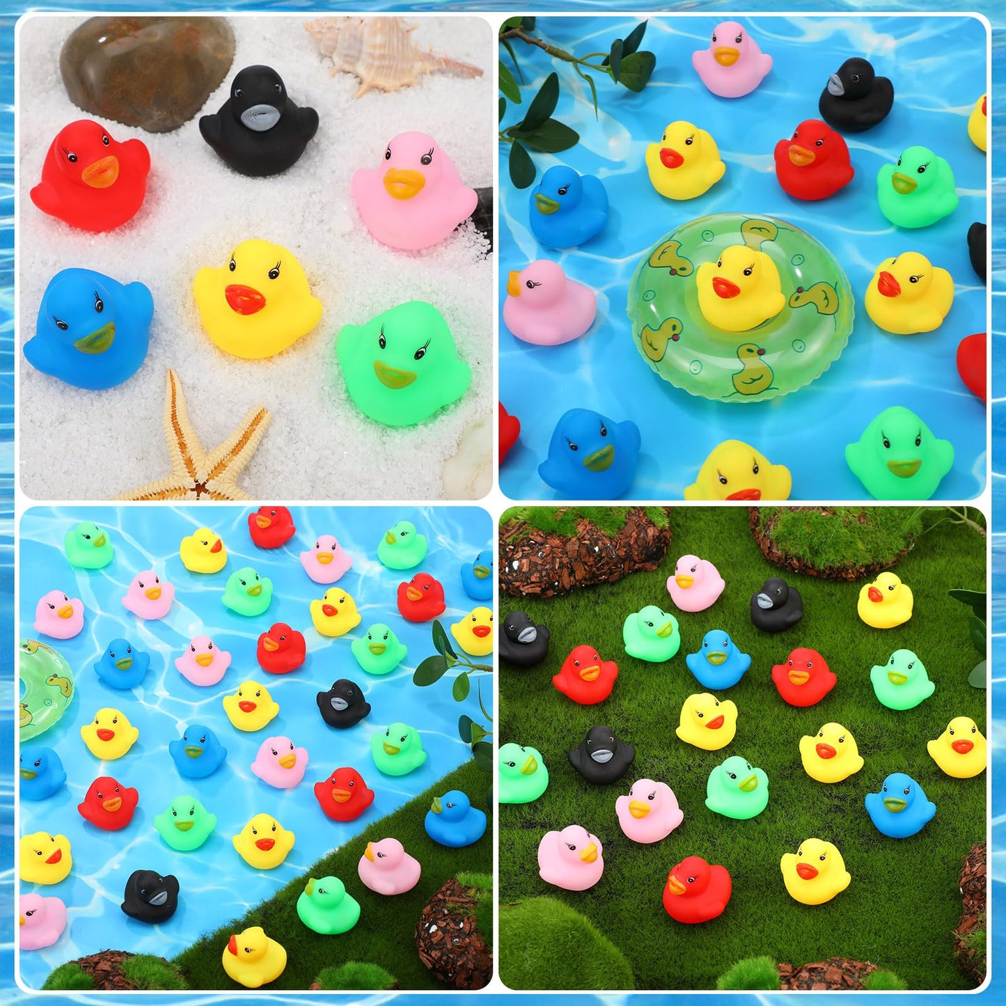 Zhanmai 300 Pcs Mini Rubber Ducks Set Bath Toy, Float Squeak Yellow Ducks In Bulk, Tiny Shower Rubber Ducks, Bathtub Toy Pool To