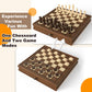 enhanced Natural Walnut 13 x 13 Magnetic Wooden Chess Set with 1 Built-in Storage Drawers - 2 Bonus Extra Queens - 24 Checkers Pieces - Staunton Chess Pieces  Board Games Chess Sets