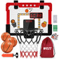 Indoor Basketball Hoop For Kids, Mini Basketball Hoop With Double Electronic Scoreboard And Led Light, Over The Door Basketball Gifts Toys For 5 6 7 8 9 10 11 12 Year Old Boys (West Red)