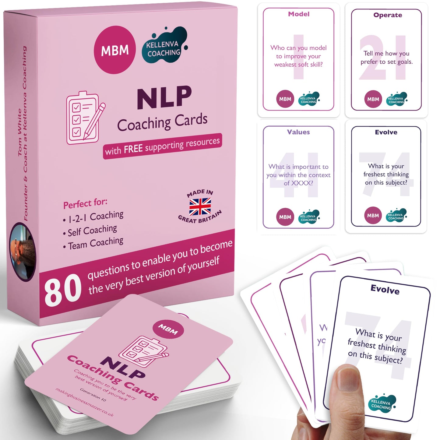 Mbm 80 Nlp Coaching Cards - Emotion & Mindset Flash Cards For Coaches And Managers | Conversation Starters To Support Emotional