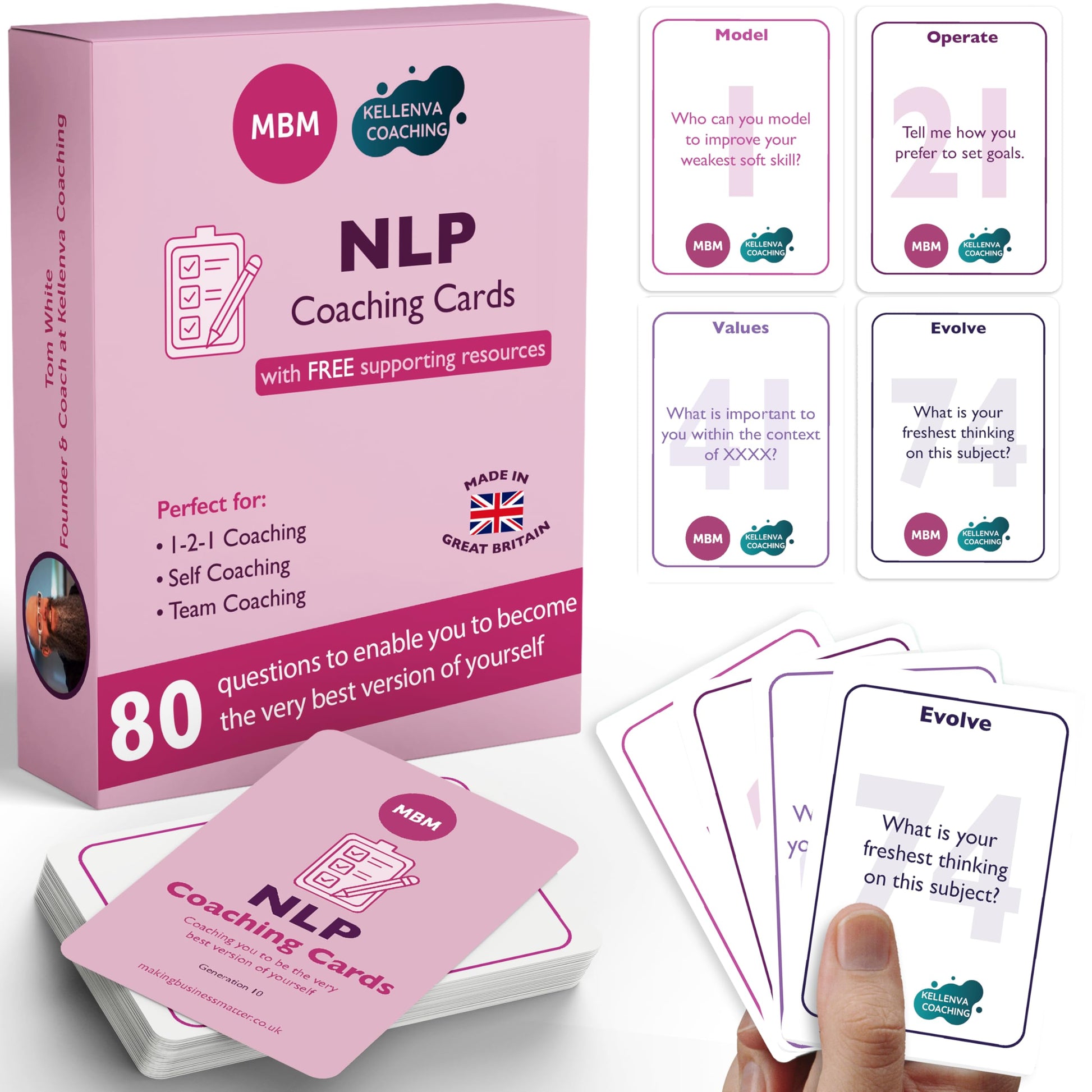 Mbm 80 Nlp Coaching Cards - Emotion & Mindset Flash Cards For Coaches And Managers | Conversation Starters To Support Emotional