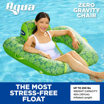 AQUA Zero Gravity Pool Chair Lounge  Inflatable Chair  mature-themed Float  Heavy Duty  Lime Green