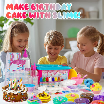 Gxyslm Jumbo Slime Kit For Girls, Party Favors For Kids, Adorable Cake Slime Making Kit To Make Butter Slime, Confetti Slime, Mu
