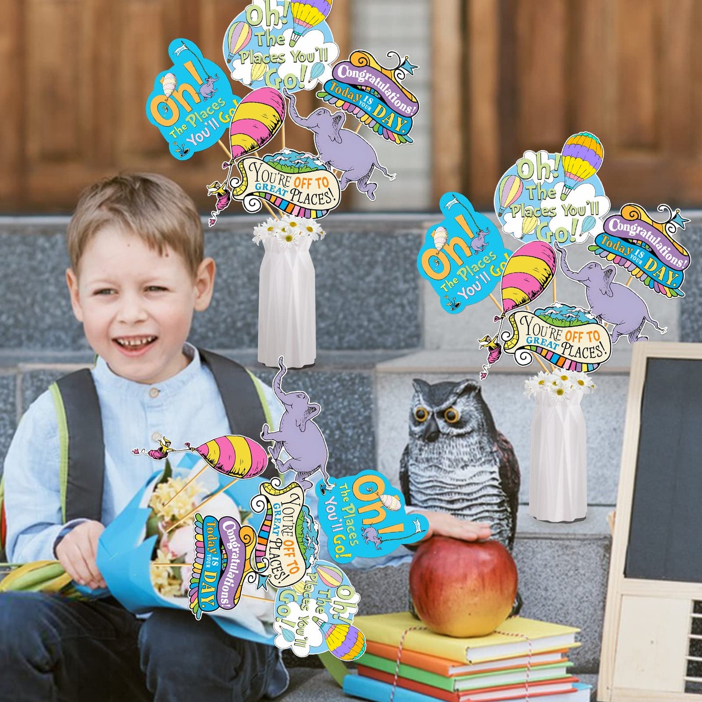 Oh The Places Youll Go Decorations 24Pcs Oh The Places Youll Go Centerpiece Sticks Kindergarten Graduation Party Centerpieces