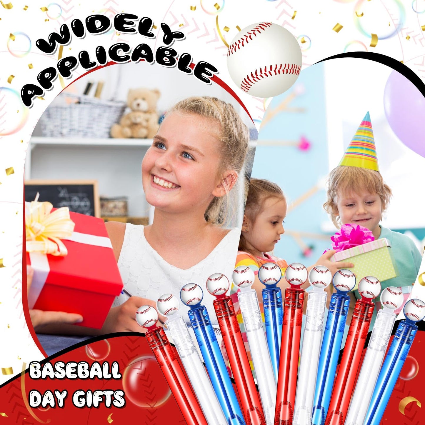 Hollowfly 24 Pcs Baseball Bubble Wands Baseball Party Favors Birthday Bubble Wand Bulk Baseball Themed Party Decorations For Out
