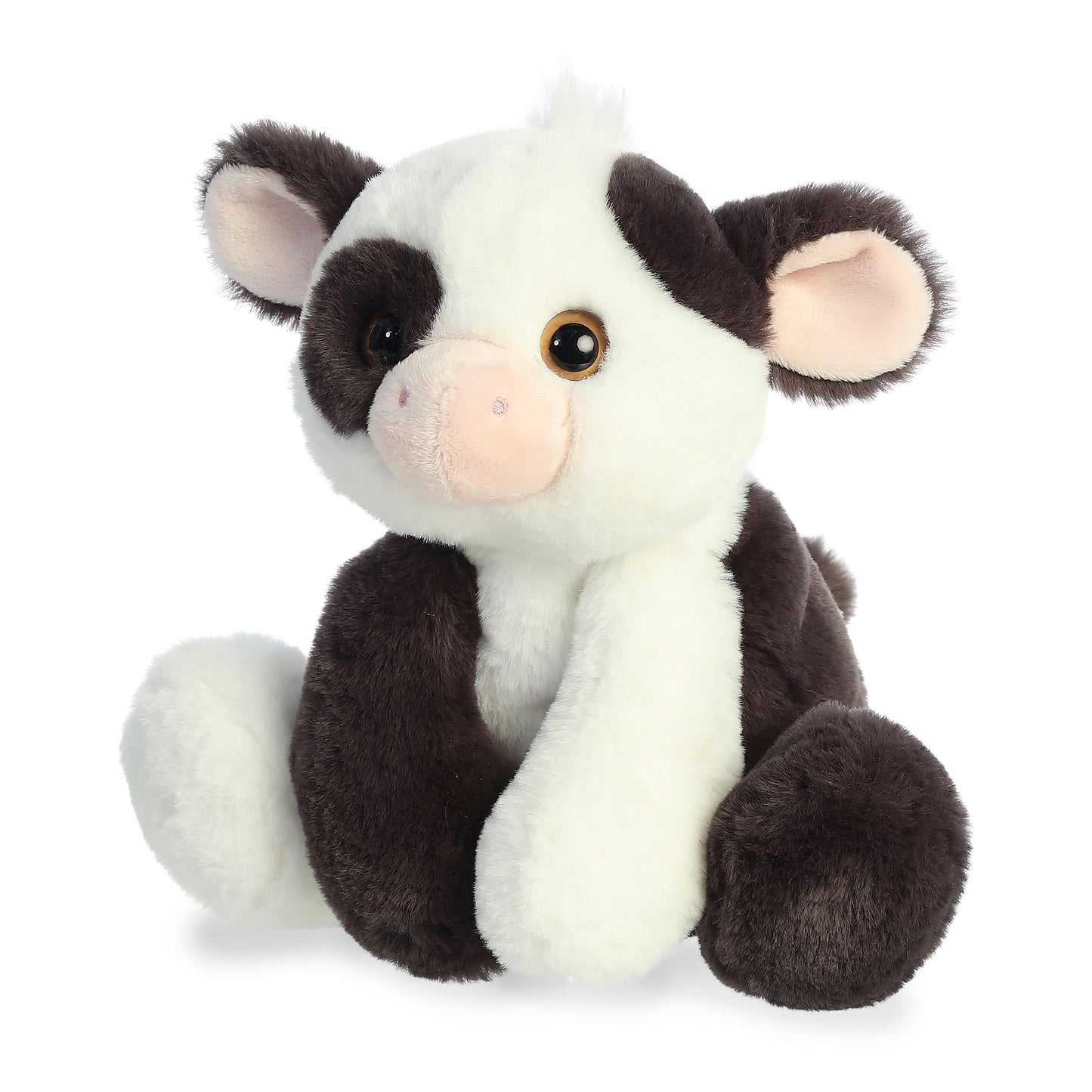 Aurora® Adorable Flopsie™ Bessie Cow™ Stuffed Animal - Playful Ease - Timeless Companions - White 12 Inches