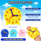 Batiyeer 24 Pcs Teaching Clock Kit for Kids to Tell Time Teaching Mini Geared Clock for Kids Basic Math Development Teacher and