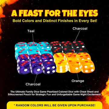 Spicy Dice Triple Dice Set - 3 Unique, Random Colors Of Pearlized Dice For Adults And Families. Elevate Game Nights, Dice Games,