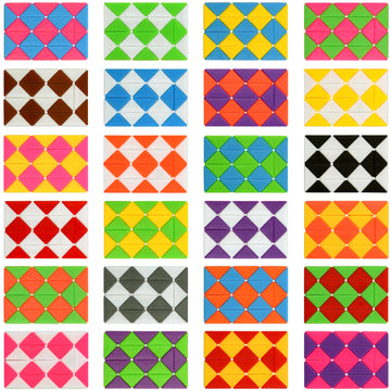 Neureyte 35 Pack 24 Blocks Magic Snake Cube Toy,Fidget Mini Snake Cube Puzzle Toy For Kids,Mini Plastic Puzzle Cube Toy For Kids