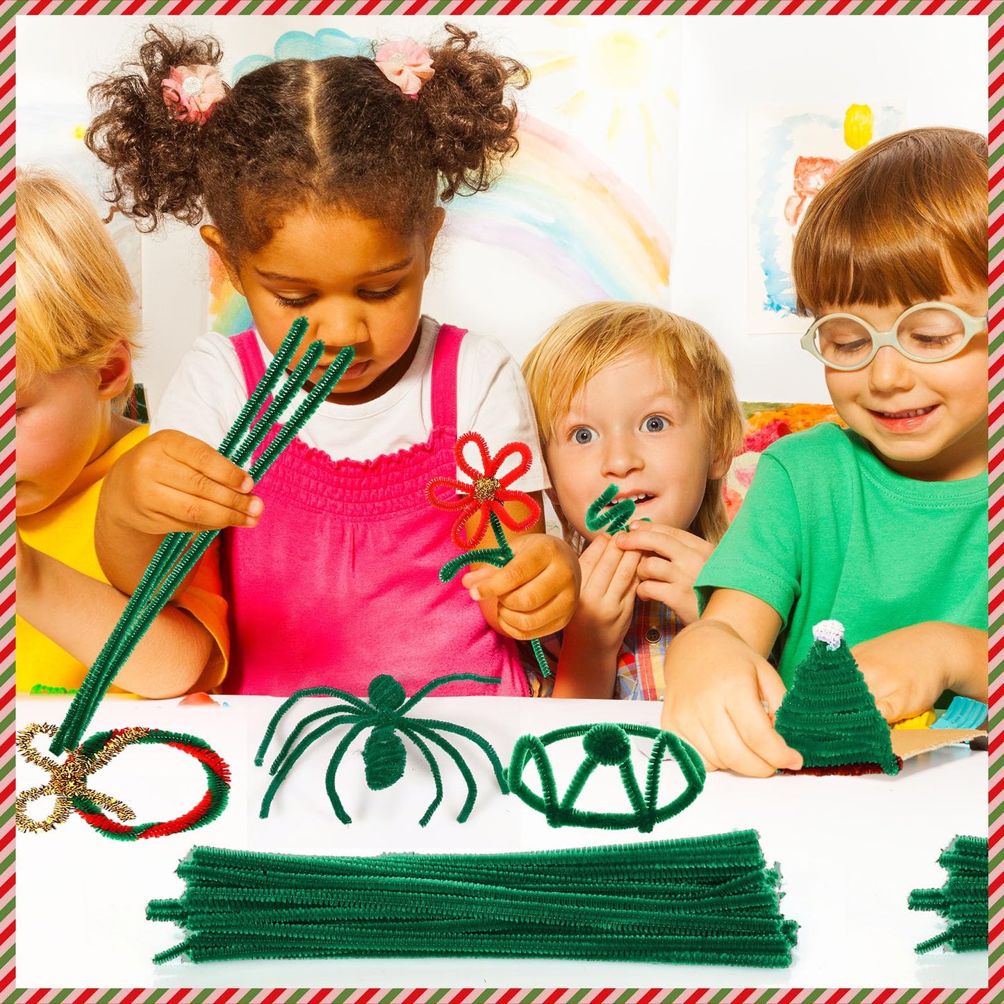 Newwiee 1000 Pcs Pipe Cleaners Bulk Chenille Stems Fuzzy Sticks for Kids DIY Art Crafts Supplies Crafts Sticks Projects Creative