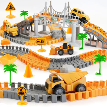 Insfun Race Tracks Toys For Kids Ages 3-5 - Best Birthday Gifts For 3 4 5 6 7 Year Old Boys, 220+ Pcs Playset With 4 Constructio