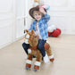 JoJoPooNy Ride on Horse Toy  Kids Ride on Toy for 3-6 Years Old  enhanced Riding Horse Plush Animal Toy  Walking Horse Toy with Wheels (27 Inch Height)