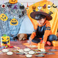 JellyArch 30 Pack Halloween Wind Chime Making Kit for Kids Make Your Own Wind Chime Ghost Spider Wooden Crafts Ornaments for Gir